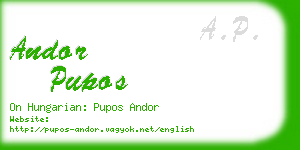 andor pupos business card